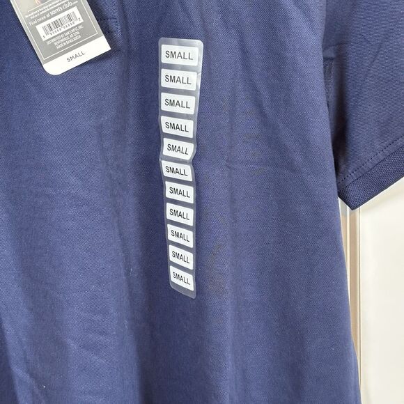 Member's Mark Men Size Small Strech Cotton Polo Shirt Navy Blue Short Sleeves - Picture 2 of 11